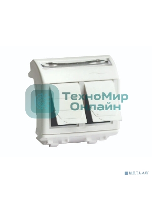 Компьютерная розетка Dkc 76643B R J -45, кат.5Е (2 разъема АМР), белая, 2 мод.