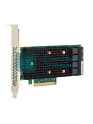 Адаптер-HBA Broadcom SAS 9400-16i SGL (05-50008-00) PCIe 3.1 x8 LP, Tri-Mode SAS/SATA/NVMe 12G HBA, 16port(4*int SFF8643), 3416 IOC
