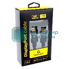 Кабель DisplayPort Cablexpert CC-DP8K-6, v1.4, 1.8м, 20M/20M, нейлоновая оплетка, метал. разъемы, пакет