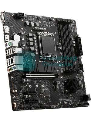 Материнская плата MSI PRO B760M-P DDR5, LGA 1700, Intel B760, 4xDDR5, 4xSATA, 2xM.2, 1xPCIe 4.0 x16, 2xPCIe 3.0 x1, 1xHDMI, 1xDP, 1xVGA, 1x1Gb LAN, 4xUSB-A 2.0, 1xUSB-A 3.2 Gen 1, 1xUSB-C 3.2 Gen 2, 3x3.5 мм, 7.1, mATX