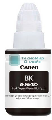 Чернила Canon GI-490BK 0663C001 черный для Canon Pixma G1400/2400/3400 (135мл)
