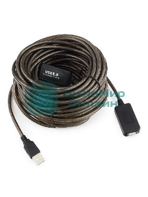 Кабель-удлинитель USB2.0 активный Cablexpert UAE-01-15M, AM/AF, 15м