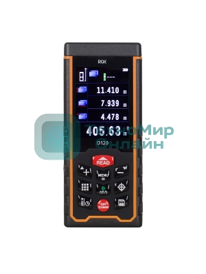 Лазерный дальномер RGK D120 0.3-120м ±2мм память 999измерений 125х54х27мм
