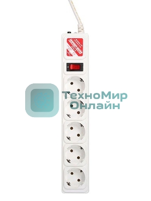 Сетевой фильтр Powercube SPG-B-15-WHITE 5 м, 5 розеток, белый, коробка