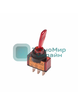 Тумблер Rexant 12V 20А (3c) ON-OFF однополюсный с красной подсветкой