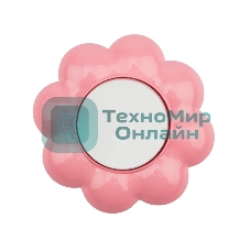 Выключатель одноклавишный Kranz HAPPY Цветок скрытой установки, белый/розовый