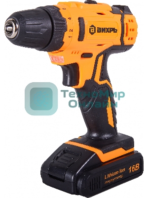 Дрель-шуруповерт Вихрь ДА-16Л-2КА, 16 В, 1,5 Ач, 32 Нм, щеточный