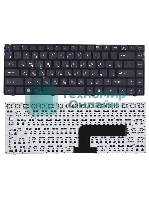 Клавиатура для ноутбука DNS Pegatron B14Y, Clevo W740 черная с рамкой