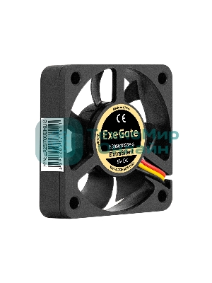 Вентилятор для корпуса ExeGate ExtraSilent ES05010S3P-5 черный, 50 мм, 5000 об/мин, 27 дБ, 3 pin