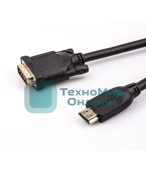 Кабель HDMI AM/DVI(24+1)M, 3 м, CU, 1080P@60Hz, 2F, VCOM CG484GD-3M