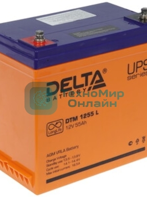 Аккумуляторная батарея Delta CGD 1255 напряжение 12В, емкость 55А·ч (230х138х205мм)
