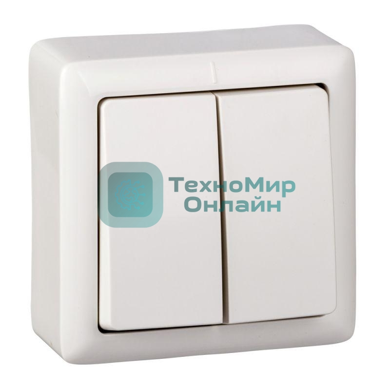 Выключатель 2-кл. ОП Хит 6А IP20 белый SchE VA56-232-B