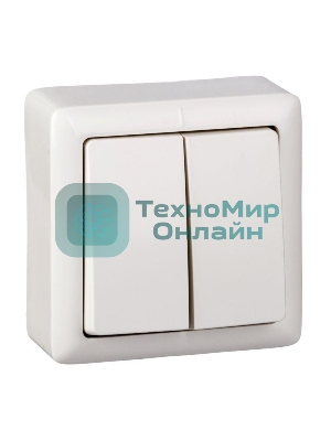 Выключатель 2-кл. ОП Хит 6А IP20 белый SchE VA56-232-B