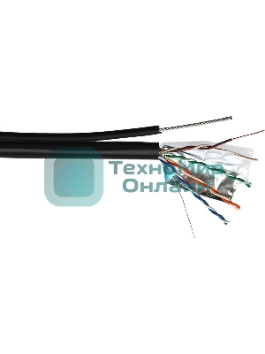 Кабель информационный Lanmaster TWT-5EFTP-UNV-TR cat.5e FTP 4X2X24AWG PE внешний 305м черный
