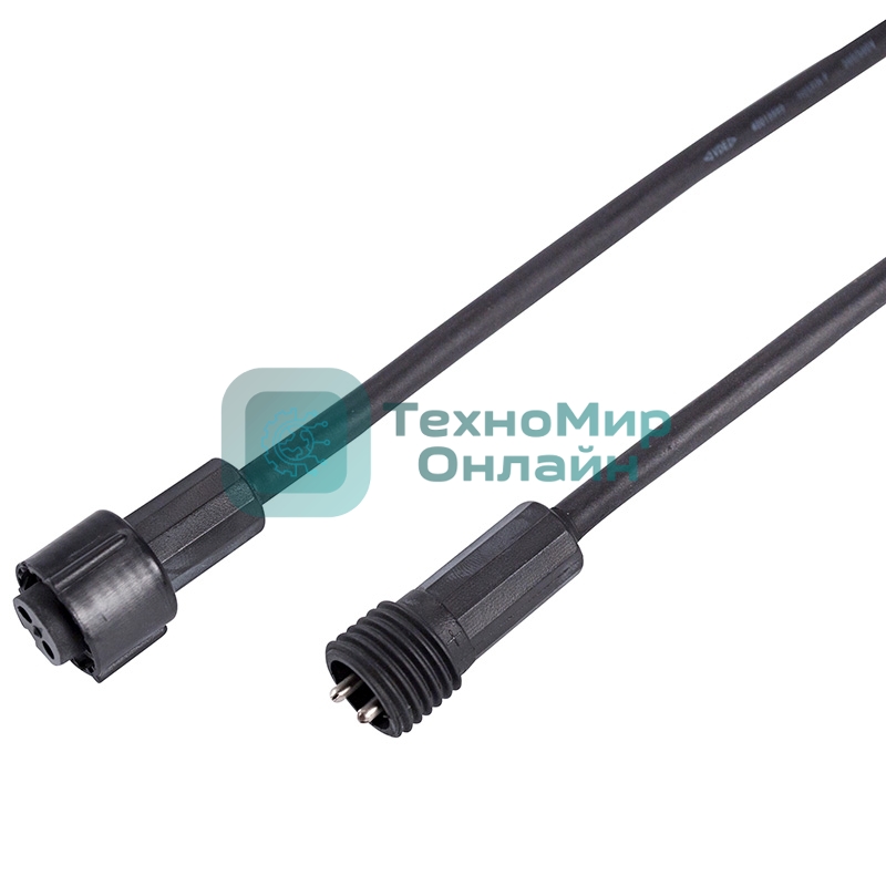 Удлинитель (шнур) Neon-night для светодиодных гирлянд 3 м черный ПВХ Professional