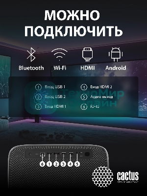 Проектор Cactus CS-PRC.07WT.Full HD-A LCD 9400Lm LS 350Lm ANSI (1920x1080) 2000:1 ресурс лампы:50000часов 1xUSB typeA 1xHDMI 1кг