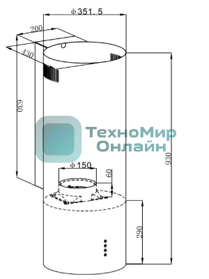 Вытяжка пристенная Maunfeld Lee Wall 35 черная, 35 см, 1050 куб. м/ч, 54 дБ