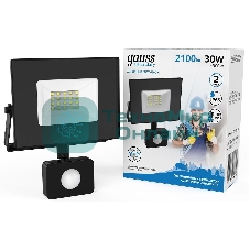 Прожектор светодиодный Gauss Elementary LED 30W 2100lm IP65 6500К с датчиком движения