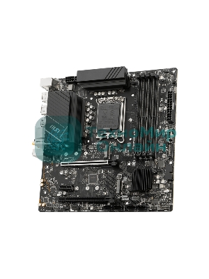 Материнская плата MSI PRO B760M-A WIFI, LGA 1700, Intel B760, 4xDDR5, 4xSATA, 2xM.2, 1xPCI-E 4.0 x16, 1xPCI-E 4.0 x4, 2xHDMI, 2xDP, 1x2.5Gb LAN, 2xUSB-A 2.0, 2xUSB 3.2 Gen 1, 2xUSB 3.2 Gen 2, 3x3.5 мм, 7.1, Micro-ATX