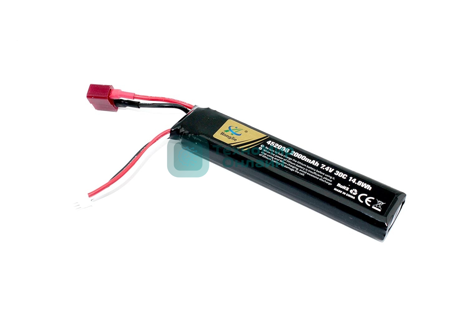 Портативный аккумулятор Li-Pol 7.4V 452096 2000mAh разъем T-plug