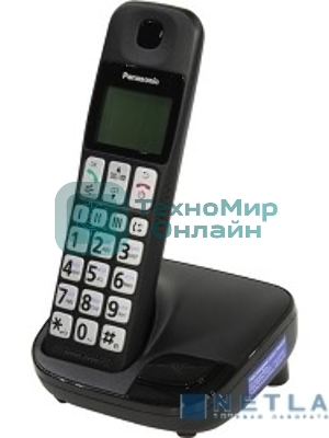 Телефон беспроводной (DECT) Panasonic KX-TGE110RUB черный АОН