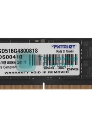Оперативная память Patriot, DDR5, 16GB (1x16 GB), 4800 MHz, CL40, SO-DIMM