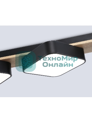 Светильник Ambrella light FL4878/3 BK/WD черный/дерево 54W 3000-6000K 680*200*70 (без ПДУ)