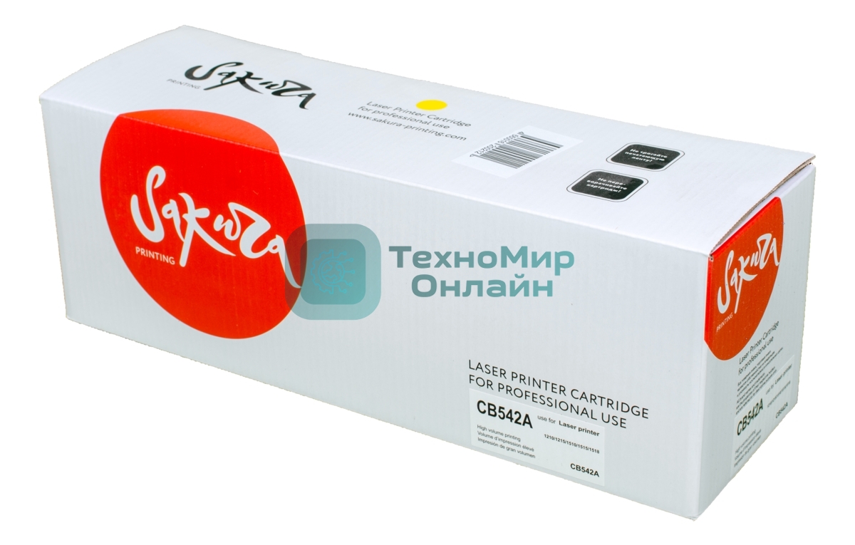 Картридж лазерный Sakura CB542A для HP Color LJ CM1312MFP/CP1215/CP1515/CP1518, желтый, 1500 к.