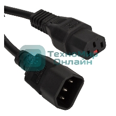 Шнур питания Lanmaster C13-C14, 3х0.75, 220В, 10А, черный, 3 метра