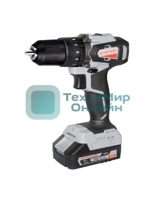 Дрель-шуруповерт ИНТЕРСКОЛ ДАУ-13/18ВК, 18 В, 1,5 Ач, 45 Нм, щеточный, ударный