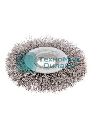 Щетка для УШМ Сибртех 100 мм, посадка 22,2 мм, плоская, витая проволока