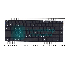 Клавиатура для ноутбука DNS Pegatron B14Y, Clevo W740 черная с рамкой