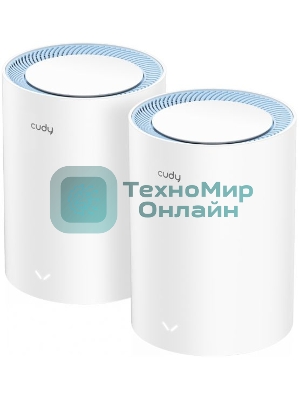 Бесшовный Mesh роутер Cudy M1200 (M1200 2-PACK) AC1200 Wi-Fi белый (упак.:2шт)