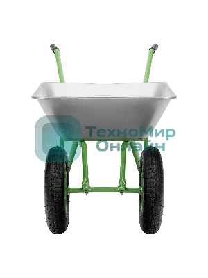 Тачка садовая Сибртех 2-х колесная, грузоподъемность 120 кг, объем 65 л