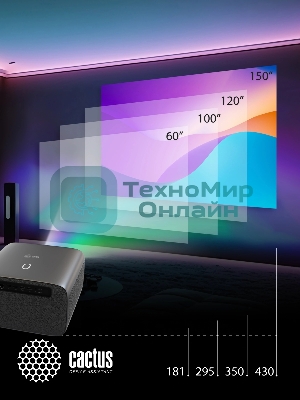Проектор Cactus CS-PRC.07WT.Full HD-A LCD 9400Lm LS 350Lm ANSI (1920x1080) 2000:1 ресурс лампы:50000часов 1xUSB typeA 1xHDMI 1кг
