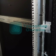 Шкаф серверный напольный 42U (800 1200) дверь перфорированная, задние двойные перфорированные, черный