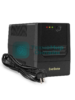 Источник бесперебойного питания ExeGate Power NB-500.LED.AVR.4C13 (500VA/300W, LED, AVR, 4*C13, батарея 12V 4.5Ah, черный)