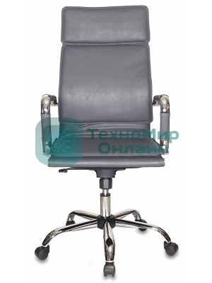 Кресло руководителя Бюрократ CH-993/grey серый, искусственная кожа, крестовина хром