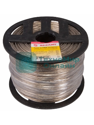 Трос стальной Rexant в ПВХ оплетке d=2,5 мм, прозрачный (бухта 200 м)