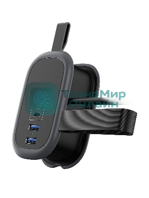 Удлинитель Cablexpert Exnovo mini, EXN-1-CU2-B-1.13, 1р, 16А, 1xType-C PD, 20 Вт, 2хUSB QC, 18Вт, 1.13м, ур.защиты 1+, черный, коробка