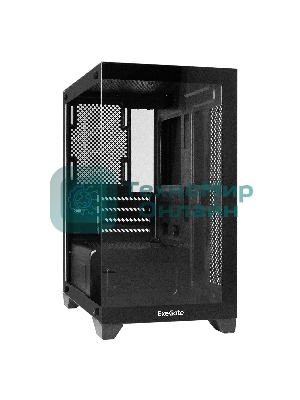 Компьютерный корпус Minitower ExeGate i3 SEA LE-NPX400 (mATX, БП 400NPX, 1*USB+1*USB 3.0, HD аудио, черный, передняя и боковая панели - закаленное стекло)