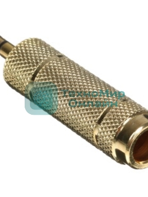 Аудио переходник Cablexpert A-35M-63F, Jack3.5(M) на Jack6.3(F) стерео, золотой, пакет