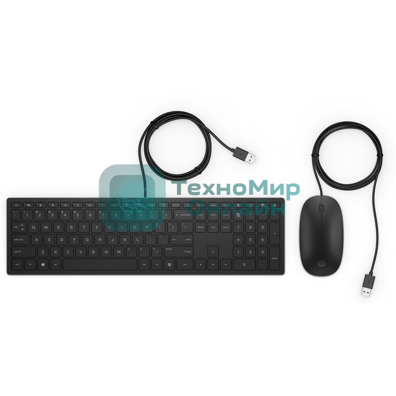 Комплект клавиатура+мышь HP Pavilion 400 проводной, USB, 1200 DPI, чёрный