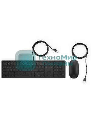 Комплект клавиатура+мышь HP Pavilion 400 проводной, USB, 1200 DPI, чёрный