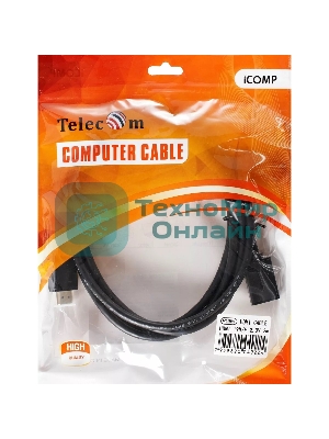 Кабель удлинительный HDMI-19M---HDMI-19F ver 2.0, 2m, TELECOM TCG235MF-2M