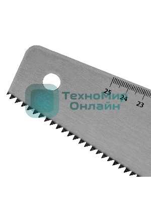 Ножовка по дереву Sparta 450 мм, 7-8 ТРI, каленый зуб, линейка, деревянная рукоятка