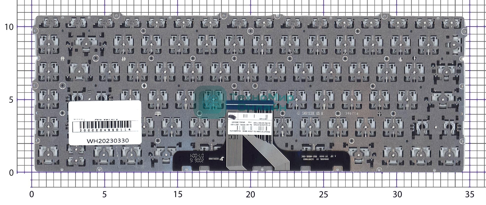 Клавиатура для ноутбука HP Pavilion 14-DV 14-DW серебристая