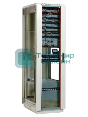 Шкаф телеком. напольный 42U (600x600) дверь стекло (ШТК-М-42.6.6-1ААА) (3 коробки)