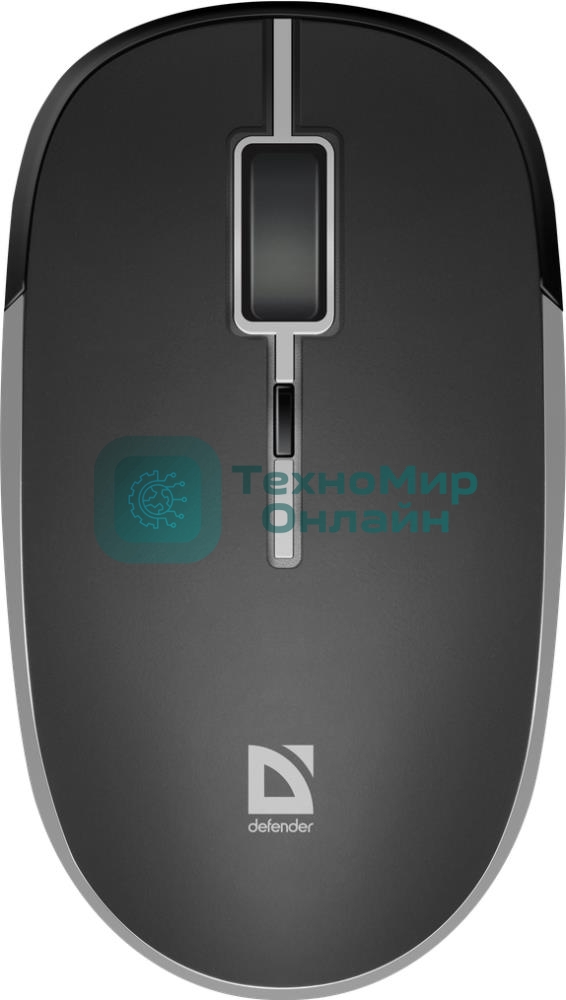 Мышь беспроводная Defender Hit MB-775 черный, 1600 dpi, радиоканал, USB, кнопки - 4