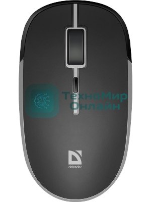 Мышь беспроводная Defender Hit MB-775 черный, 1600 dpi, радиоканал, USB, кнопки - 4